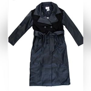 Faux Leather oversized Trench Coat